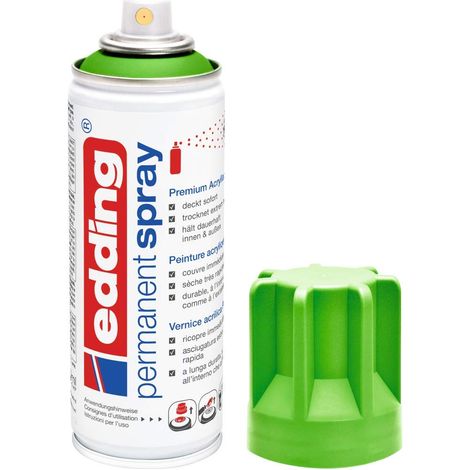 edding 5200 Spray Permanente, Giallo Verde Opaco, 200 Ml, Vernice Acrilica Premium per Dipingere e Decorare Vetro, Metallo, Legno, Ceramica, Plastica, Tela, Smalto Acrilico, Vernice Spray (1/4)