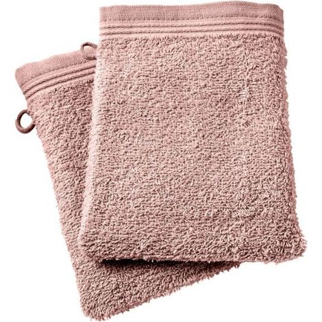 Gant de toilette (lot de 2) - COTON PUR - Spa Vieux Rose - 15x21 cm - 400 g/m² - 100% coton (1/5)