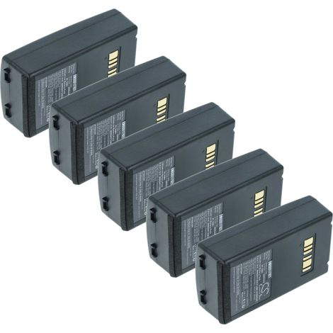 vhbw 5x batteria sostituisce Datalogic 94ACC1386, BT-26, BT-10 per lettore di codici a barre, POS (6800mAh, 3,7V, Li-Ion)