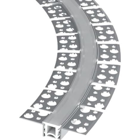 Profilé en aluminium flexible 2 mètres – Largeur intérieure 12,5 mm – Installation encastrée pour plaques de plâtre – Diffuseur transparent – Evotrade