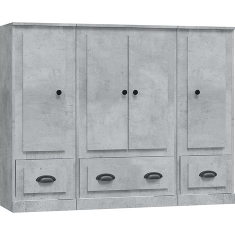 Maison Exclusive - Aparador alto 3 piezas madera contrachapada gr (1/5)