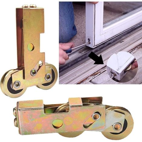 2er-Pack Tandemrollen für Terrassenschiebetüren (1-1/4 Zoll), verstellbare Rollen als Ersatz für Glasschiebetüren und -fenster (1/5)