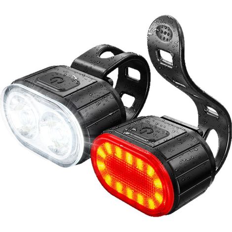 Wiederaufladbares USB-Fahrradbeleuchtungsset – Superhelle LED-Vorder- und Rücklichter, 4 Modi, 6 Geschwindigkeiten, wasserdicht für Mountainbikes und Rennräder, Sicherheit beim Radfahren in der Nacht 