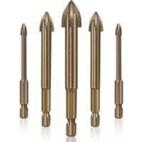 Foret Carrelage Verre Ceramique ,Outil de perçage Universel Efficace,5pcs (1/4)