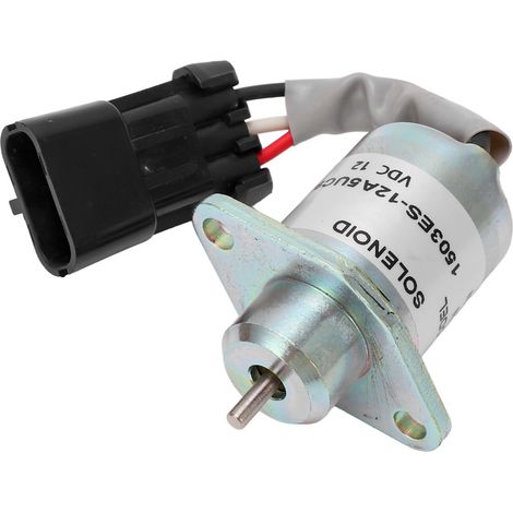 Électrovanne de coupure de carburant moteur 1503ES 12A5UC9S, adaptée aux moteurs Kubota 12V CC. (1/5)