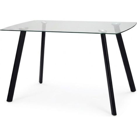Tavolo Fisso Maura Design Moderno Nero Soggiorno Cucina Casa 130x75x75 (1/5)