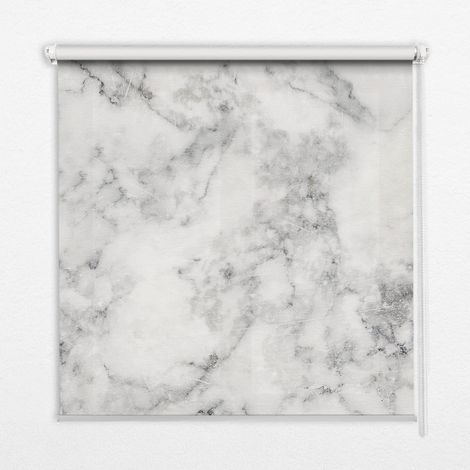 Tenda a Rullo Interna per Finestra - Tenda Filtrante Luce - Tenda Privacy - Tenda Decorativa Rettangolare - Rullo per Interni - (130 cm x 140 cm) - Marmo grigio (1/5)