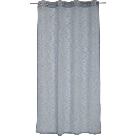 Voilage tamisant à l'aspect lin Bleu Marine 140x240 cm (1/3)