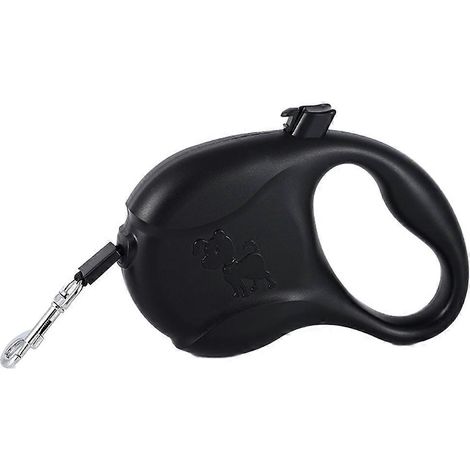 Laisse rétractable pour chien, 5 m (16 pi), pour petits chiens jusqu'à 12 kg (26 lb), anti-nœuds à 360° - Noire (1/5)