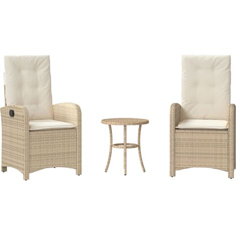Maison Exclusive - Sillas y mesita de jardín 3 piezas ratán sinté (1/5)