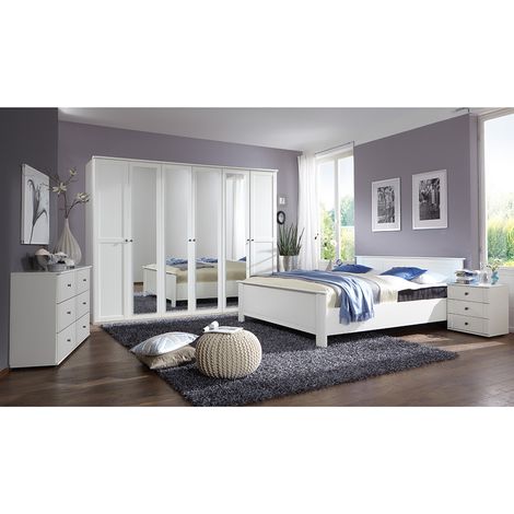 Schlafzimmer Set 5-teilig CROPANI-43 mit Bett 180x200 in weiß (1/5)