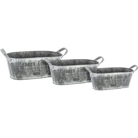 Lot de 3 Jardinières métal et zinc Atmosphera (1/4)