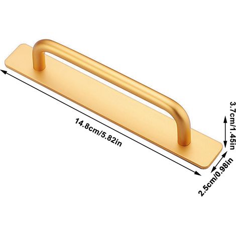 Poignées de tiroir autocollantes en alliage d'aluminium, sans perçage, pour meubles de cuisine, tiroirs, fenêtres et placards coulissants. (1/5)