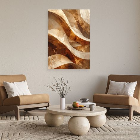 Wandbild Abstrakte Wellen Formen beige 60x90