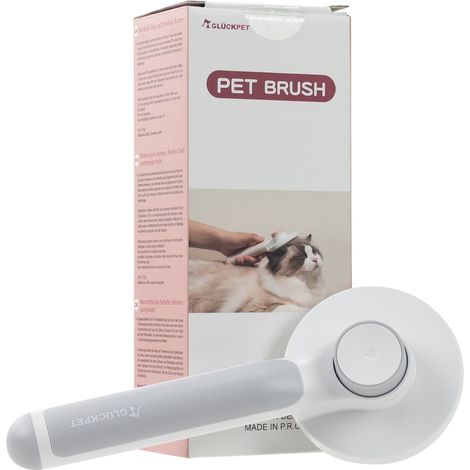 Cepillo para Gatos Redondo Autolimpiable Antienredos con Botón de Liberación Gris Glückpet (1/5)