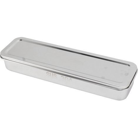 Plateau à couverts en acier inoxydable avec couvercle et égouttoir, couleur naturelle. (1/5)