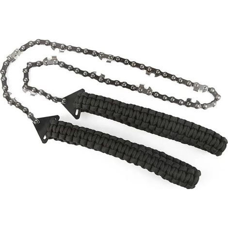 Tronçonneuse forestière - Scie à câble pour équipement de survie, camping, chasse - Noir (65 cm) (1/5)