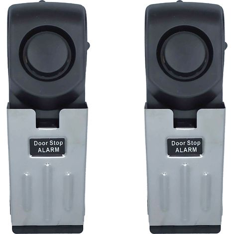 2 Türblock Alarm - VENTEO - Türstopper mit Alarm - Rutschfester Türstopper - 110Db Alarmstärke - Funktioniert mit 9V-Batterie