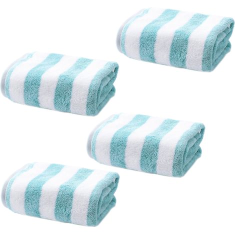 Lot de 4 serviettes de plage/piscine à rayures épaisses Turkish Cabana, serviette de bain très absorbante (grise, 76 x 152 cm) (1/5)