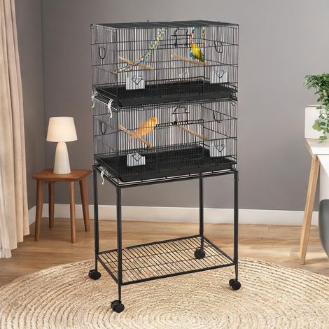 Cage pour oiseaux preto en aço PP 77 x 46 x 164 cm (1/5)