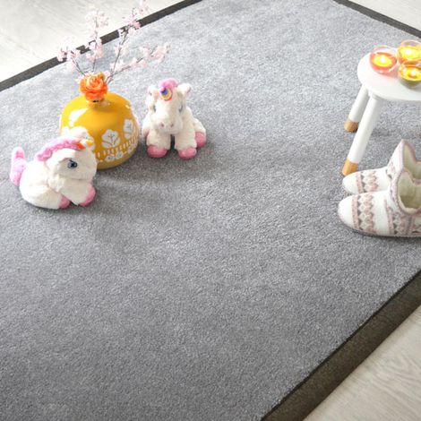 Tapis velours Hygge gris - Ganse chenille marron chiné - 200 x 290 cm (1/5)