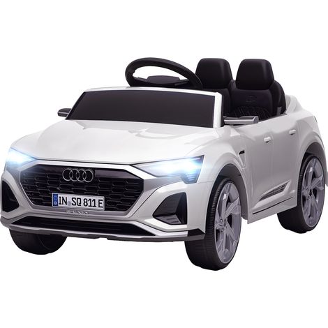 Elektro-Kinderauto, 12V Audi Q8, 3-5 km/h, Fernsteuerung, Scheinwerfer, Musik, Weiß (1/5)
