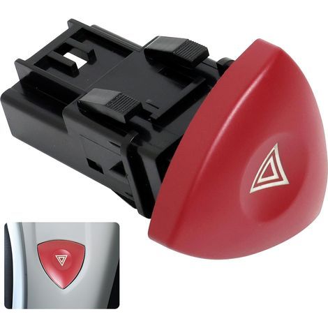 Warnblinker-Taste 2, roter Warnblinkerschalter, 4-poliger Warnblinkerschalter, Warnblinkerschalter für Espace Laguna Mk2/Mk4 Vivaro, 8200442724 (1/5)
