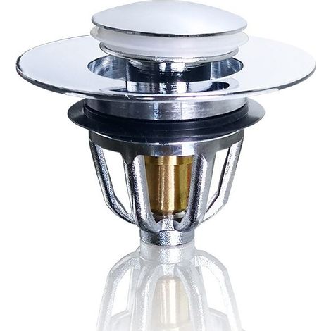 Ø 34-38mm Bouchon lavabo Laiton, bonde de lavabo Anti-Odeur Universel Pop up avec 2 Silicone Joints, Flitre de Vidange avec Tamis Anti-colmatage, pour Vasque à Poser Bouchon Baignoire (1/5)