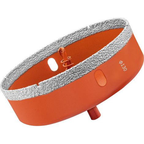 Scie cloche diamantée pour carrelage avec foret de centrage, foret diamant brasé dur pour porcelaine, céramique, verre, granit, carrelage, grès cérame, marbre (130 mm) (1/5)