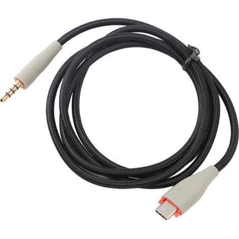 Câble auxiliaire USB-C vers jack 3,5 mm pour casque MMX150, gaine tressée OFC, 1,2 mètre, gris (1/5)