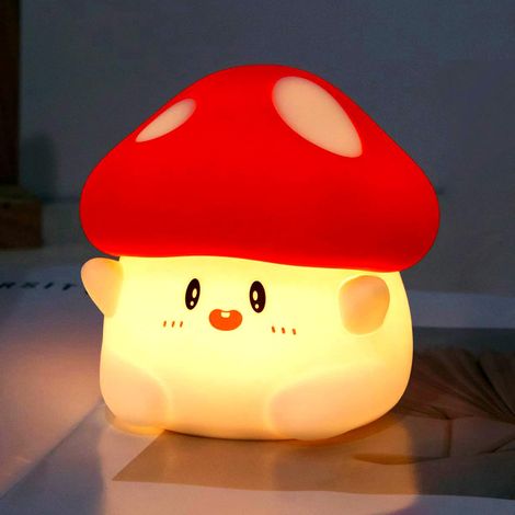 Champignon Veilleuses pour Enfants, Silicone Lampe de Chevet avec USB Rechargeable Peut être Chronométré, Cadeaux pour Bébé Garcon Fille Adulte Chambre Décoration Nouveau-né