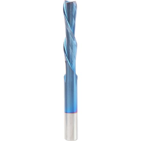 2-schneidiger Fräser mit Rundschaft, blau plattiert, Wolframstahl, 6 x 6 x 25 x 60