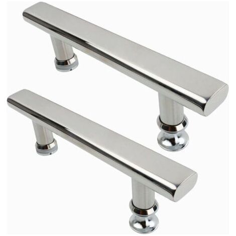 2x Duschkabinentürgriffe aus verchromtem Edelstahl 145mm Küchenschrank Badezimmertürgriffe