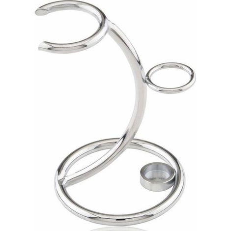Support de rasoir et de blaireau, support de rasage en chrome lourd, support de blaireau - Support de blaireau en acier inoxydable
