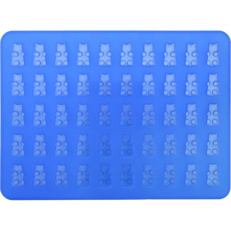 Königsblaue Silikonform für Schokoladeneiswürfel, 50 bärenförmige Mulden, Back- und Süßwarenherstellungswerkzeug, DIY-Schokoladenform (1/5)