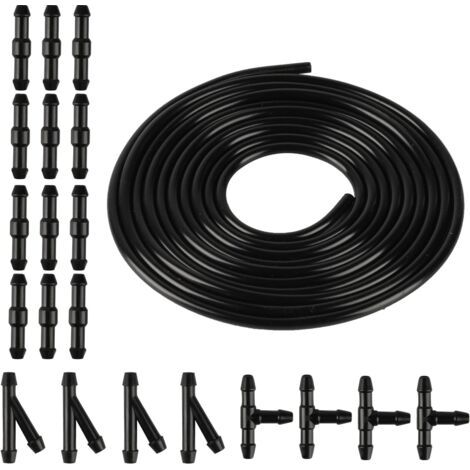 5m Durite Lave Glace Voiture avec 30 Universel Raccord Tuyau Lave Glace Connecteurs, Kit de Flexible d'essuie-glace, Tuyau de Liquide de Lave-glace pour Connecter Pompe à Eau et Buses de Voiture (1/5)