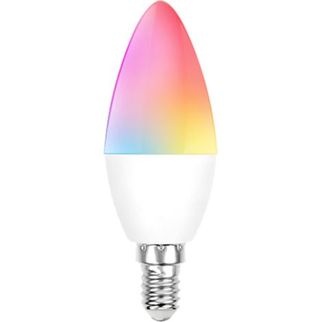 E14 5W RGB+WW+CW LED-Lampe, kompatibel mit Tuya und Google Home, mit Sprachsteuerung und Dimmfunktion. (1/5)