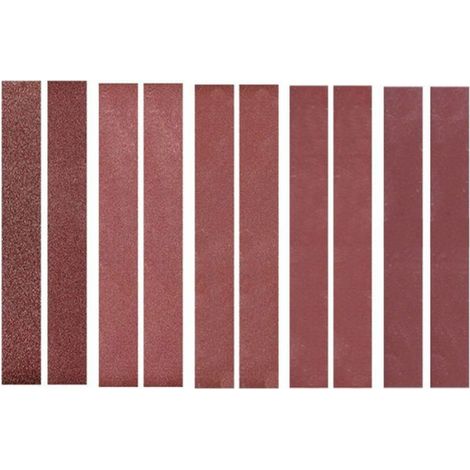 Bandes Abrasives - 30 x 330 mm - Grains 120 240 400 800 1000 - Pour Ponceuse À Bande - 10 Pièces (1/4)