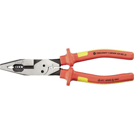 TOOLCRAFT  TO-10187133 VDE Elektro-Installationszange  1.5 bis 5.26 mm²
