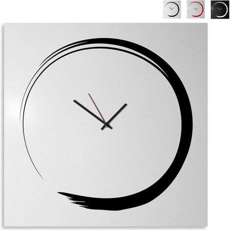 Moderner Wanduhren 80x80 cm dekorativ im japanischen Stil S-Enso Big - Grau (1/5)
