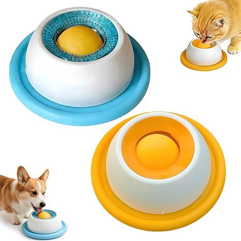 2 Pièces Boule A Lecher Pour Chien, Mange Lente Protège L'Estomac, Gamelle Léchage Avec Boule Rotative Pour Chiens Et Chats (Plastique, 2 Pièces) (1/5)