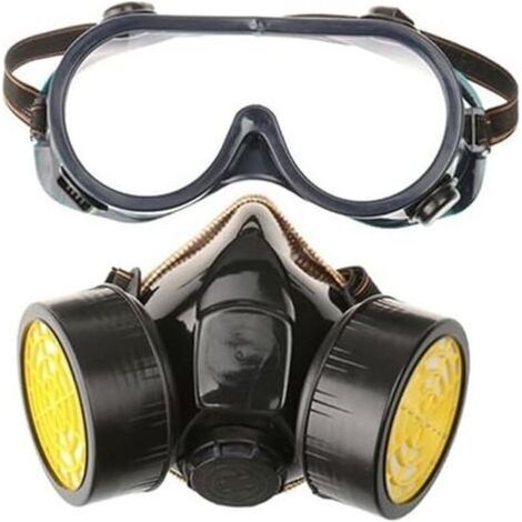 Masque de à gaz avec 2 filtres à charbon actif Qualité professionnelle Protection contre la poussière, les pesticides, le formaldéhyde et la peinture (1/5)