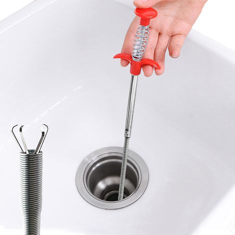 Pince Telescopique Flexible, 60cm Pince Deboucheur Canalisation Drain Snake, Pince de Ramassage Pince Attrape Tou, Pince de Préhension Pince Flexible Griffe pour Cuisine, Salle de Bain et égouts (1/2)