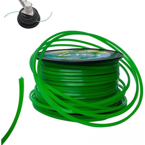 TrAdE Shop Traesio - Filo Per Decespugliatore Quadrato 5 Mm Bobina 100mt Taglaerba Cavo Matassa Verde - (1/5)