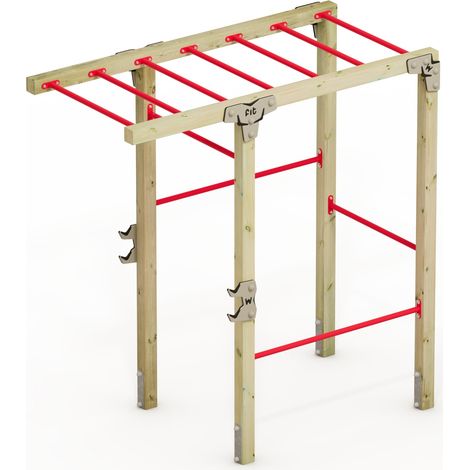 Wickey Sprossenwand Wickey FIT Base 425 - Outdoor-Sportgerät, Kraftstation, Fitnessstation, Sportgeräte für zuhause, Workout, Krafttraining, Gymtower, Fitnessturm, 5 Jahre Garantie auf Holz- und HDPE-