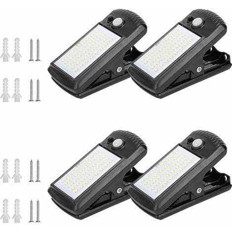 Ortviai Lampes solaires avec capteur de mouvement, 4 pièces, 40 LED, IP65, 2 modes d'éclairage, pour clôture, cour, garage et camping (1/5)