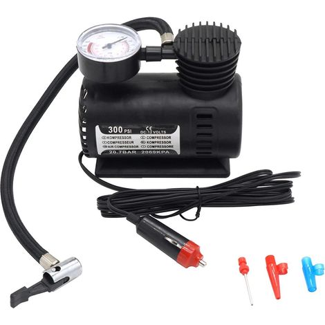 Mini-tragbarer 300-psi-12-V-Reifenfüller für Autoreifen, elektrische Notfallpumpe