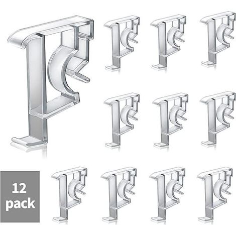 Clips de fixation pour rideaux de 5 cm (2 pouces), paquet de 12, pour stores vénitiens et stores verticaux, accessoires de positionnement pour rideaux