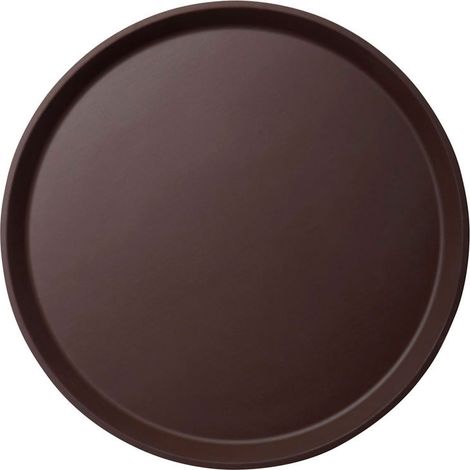 Plateau rond Camtread rebord élevé - antidérapant - Ø 45 cm - Brun taverne - Lot de 6 - Cambro