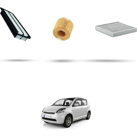Kit tagliando 3 filtri compatibile con Daihatsu Sirion II 1.3 67kw dal 2008 (1/5)